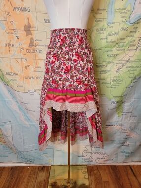 BTFBM Floral High-Low Skirt in Pink Size XL